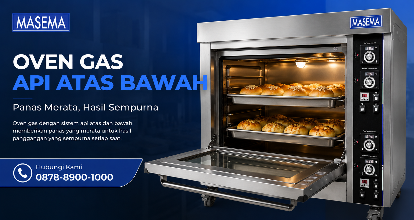 oven gas api atas bawah